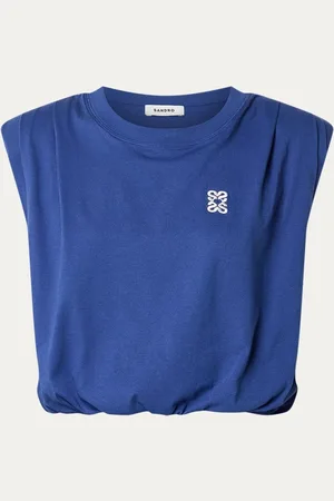 Sandro Crop top met logo en schoudervulling