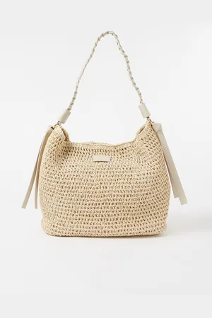 L.K. Bennett Isabella schoudertas van raffia