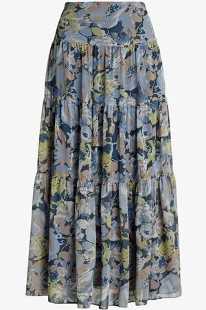 Ralph Lauren Midi rok met bloemenprint en plissé