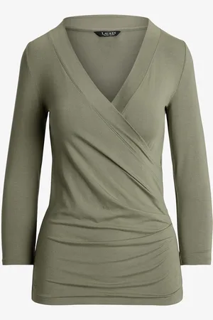 Ralph Lauren Top met V-hals en driekwart mouw