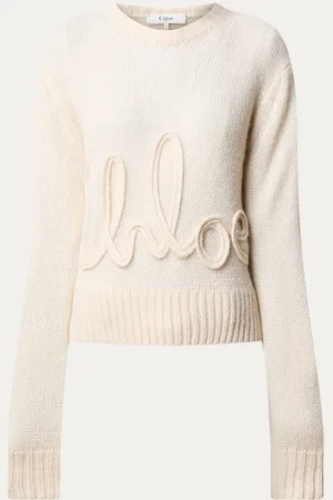 Chloé Chloé Grofgebreide trui in alpaca wolblend met logoborduring