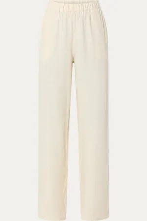 Modstrom Darrel high waist wide fit broek in linnenblend