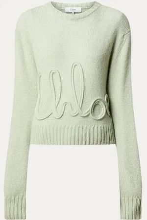 Chloé Chloé Grofgebreide trui in alpaca wolblend met logoborduring