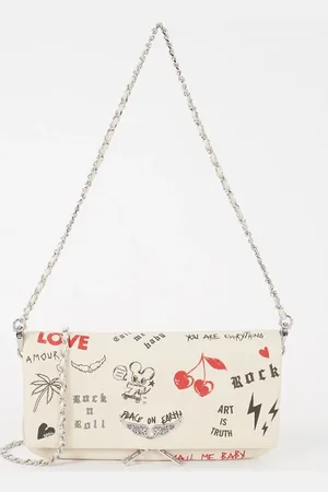 Zadig & Voltaire Rock Love clutch van kalfsleer met afneembare schouderriem