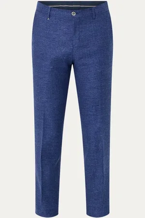 HUGO BOSS C-Genius-252 slim fit pantalon in linnenblend met steekzakken