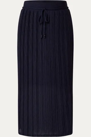 Expresso Midi rok met plissé en strikceintuur