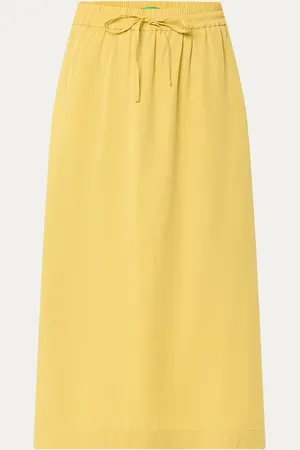 Benetton Midi rok van lyocell met trekkoord