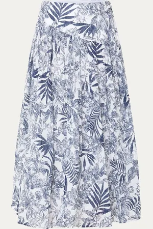 Benetton Midi rok met bladprint