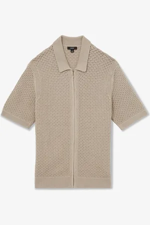 Reiss Comet T-shirt met structuur en ritssluiting