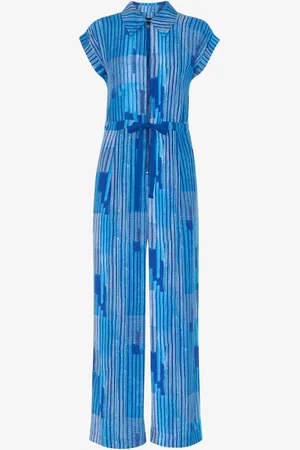 Whistles Loose fit jumpsuit met streepprint en ceintuur