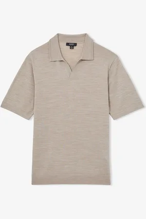 Reiss Regular fit fijngebreide polo van wol