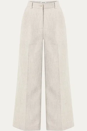 Modstrom Kiera high waist wide fit pantalon met steekzakken