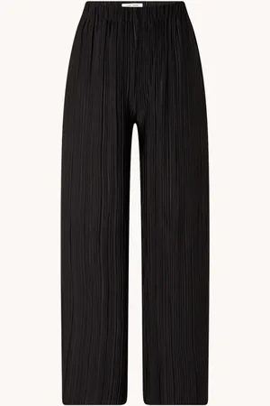 Samsøe Samsøe High waist loose fit cropped pantalon met plissé