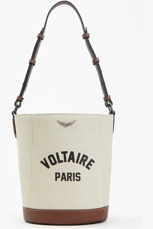 Zadig & Voltaire Schoudertas van canvas met leren details