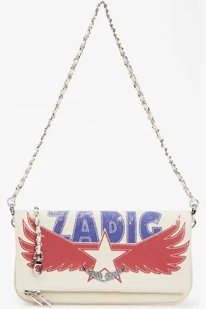 Zadig & Voltaire Rock clutch van leer met logo
