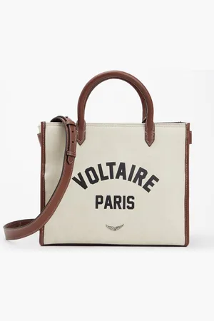 Zadig & Voltaire Angel handtas van canvas met leren details en afneembare schouderriem