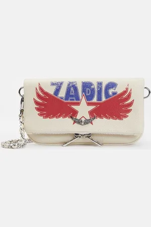 Zadig & Voltaire Rock Nano clutch van leer met afneembare schouderriem