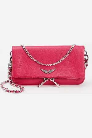 Zadig & Voltaire Rock Nano clutch van leer met afneembare schouderriem
