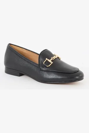 Dune Glair loafer van leer met horsebit