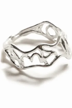 Desigual Verzilverde ring met tekst Zalio