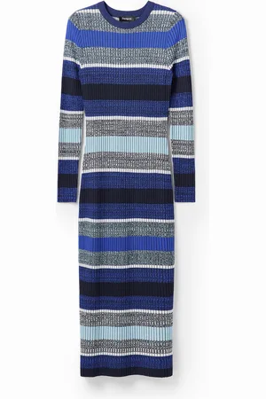 Desigual Gestreepte geribde midi-jurk