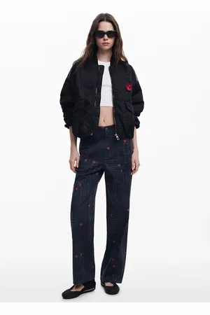 Desigual Broek met ruiten en kersen