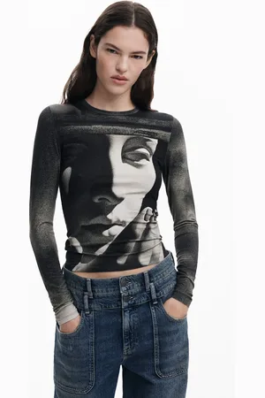 Desigual Lange mouwen T-shirt met sculptuur