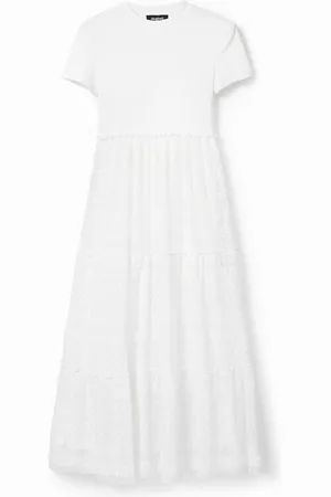 Desigual Gecombineerde tulen midi-jurk