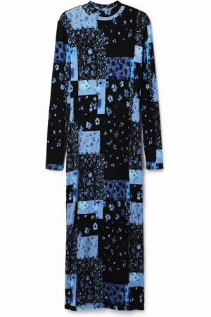 Desigual Geribde midi-jurk met bloemen
