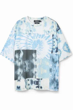 Desigual T-shirt met patch en tie-dye