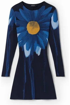 Desigual Geribde mini-jurk met madeliefje