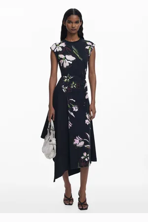 Desigual Asymmetrische bloemenjurk