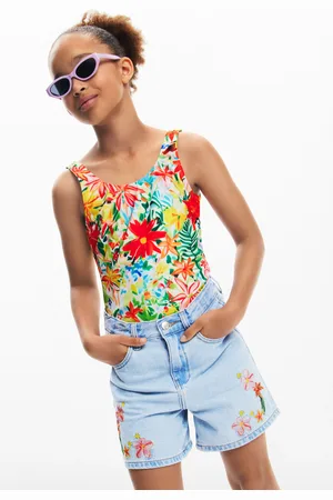 Desigual Bedrukte denim broek