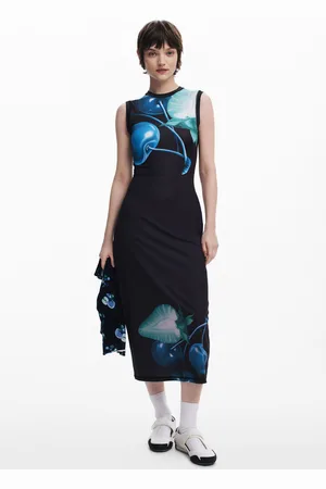 Desigual Nauwsluitende jurk met kersenprint