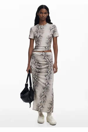 Desigual Gedrapeerde dierenprint rok