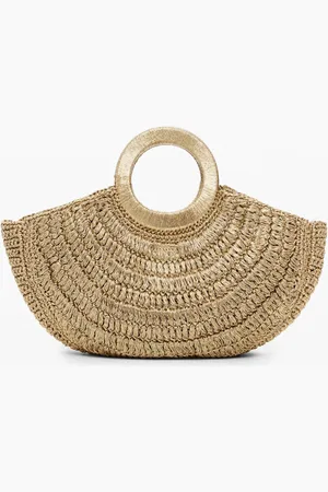 Desigual Medium raffia hoop bag