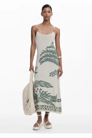 Desigual Jurk met palmbomenstructuur