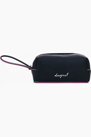 Desigual Middelgrote toilettas met leerlook en stiksels