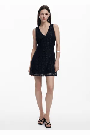 Desigual Mouwloze kanten jurk