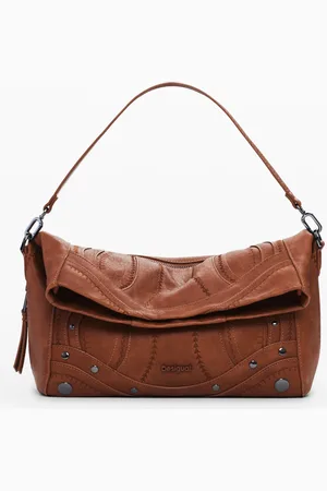 Desigual Middelgrote tas met borduursels in leerlook