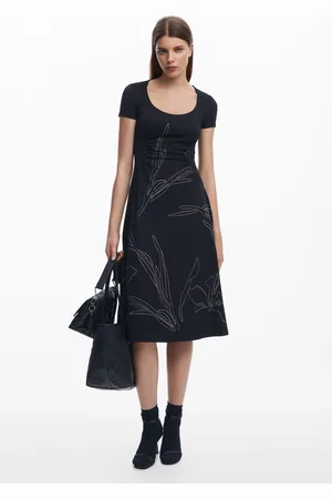 Desigual Midijurk met bloemensilhouetten