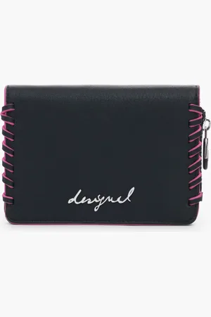 Desigual Small braided leather-effect wallet