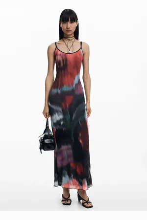 Desigual Midijurk met bloemen en bandjes