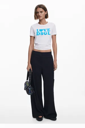 Desigual Straight plain tailor trousers