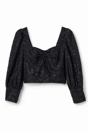 Desigual Korte glimmende korset-blouse