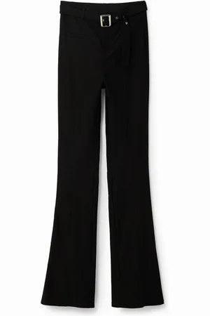 Desigual Flared broek met riem