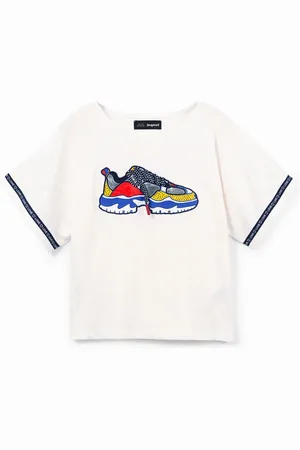 Desigual T-shirt met optische illusie en sneaker