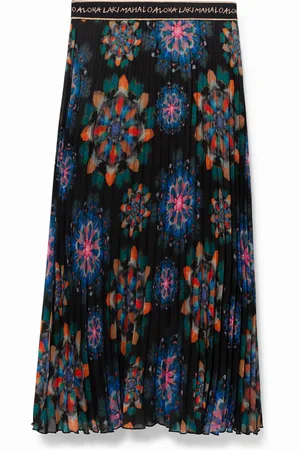 Desigual Geplisseerde midi-rok met mandala