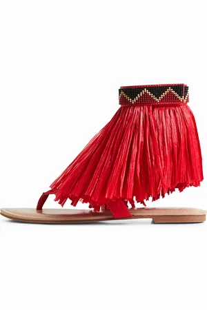 Desigual Sandaal met platte zool en franjes Stella Jean