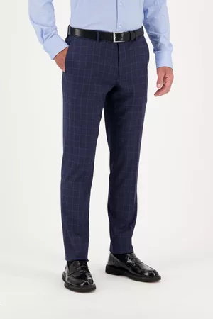 Dansaert Black Heren Broeken voor pakken - Blauwe geruite kostuumbroek - slim fit, Heren, Merk: , Maat: 38